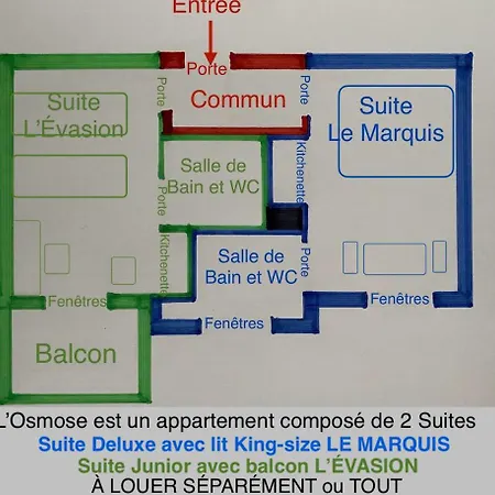 L'osmose, 2 Communicants Avec Balcon, 2 Sdb, 2 Wc Apartment *